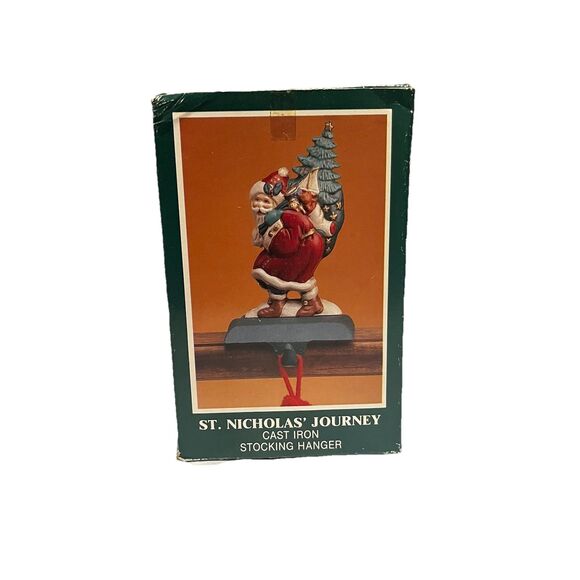 VTG Midwest Of Cannon Falls Cast Iron Stocking Holder St Nicholas Journey - Picture 1 of 10